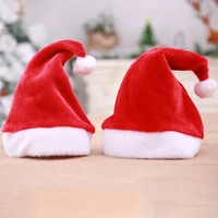 christmas decoration supplies high quality christmas short plush hat adult christmas hats party dress up gorro