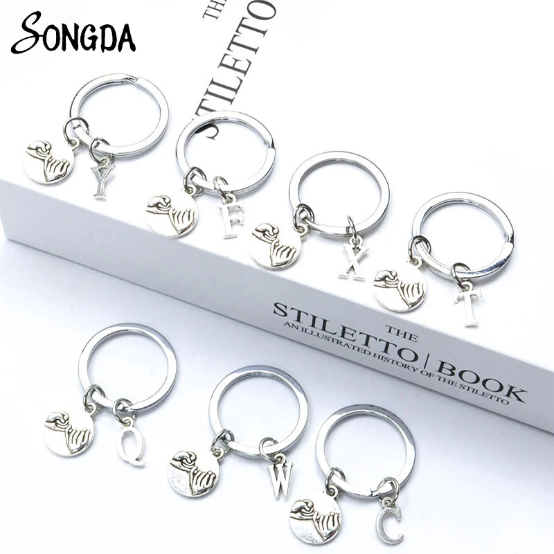 

Initial Letter Keychains Holder Hand-held Key Chains Parent-child Family To keyrings Friendship Agreement Sister Couple Jewelry
