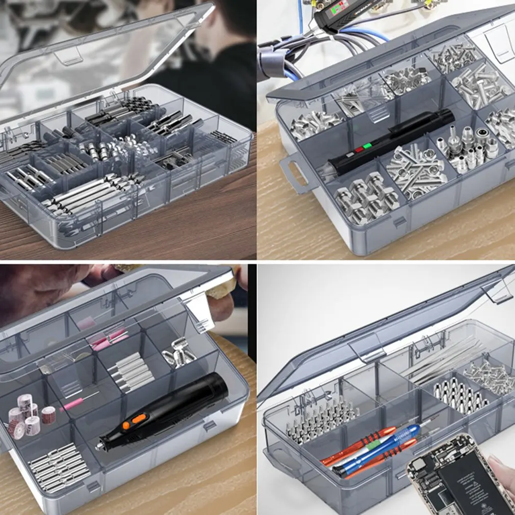 

Small Storage Box Adjustable Storage Container Plastic Storage Box Compartment Assembly Screw Fixing Bracket Display Container