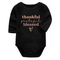 thankful grateful blessed newborn clothes cute fall shirt thanksgiving baby girl clothing thanksgiving family matching tshirt