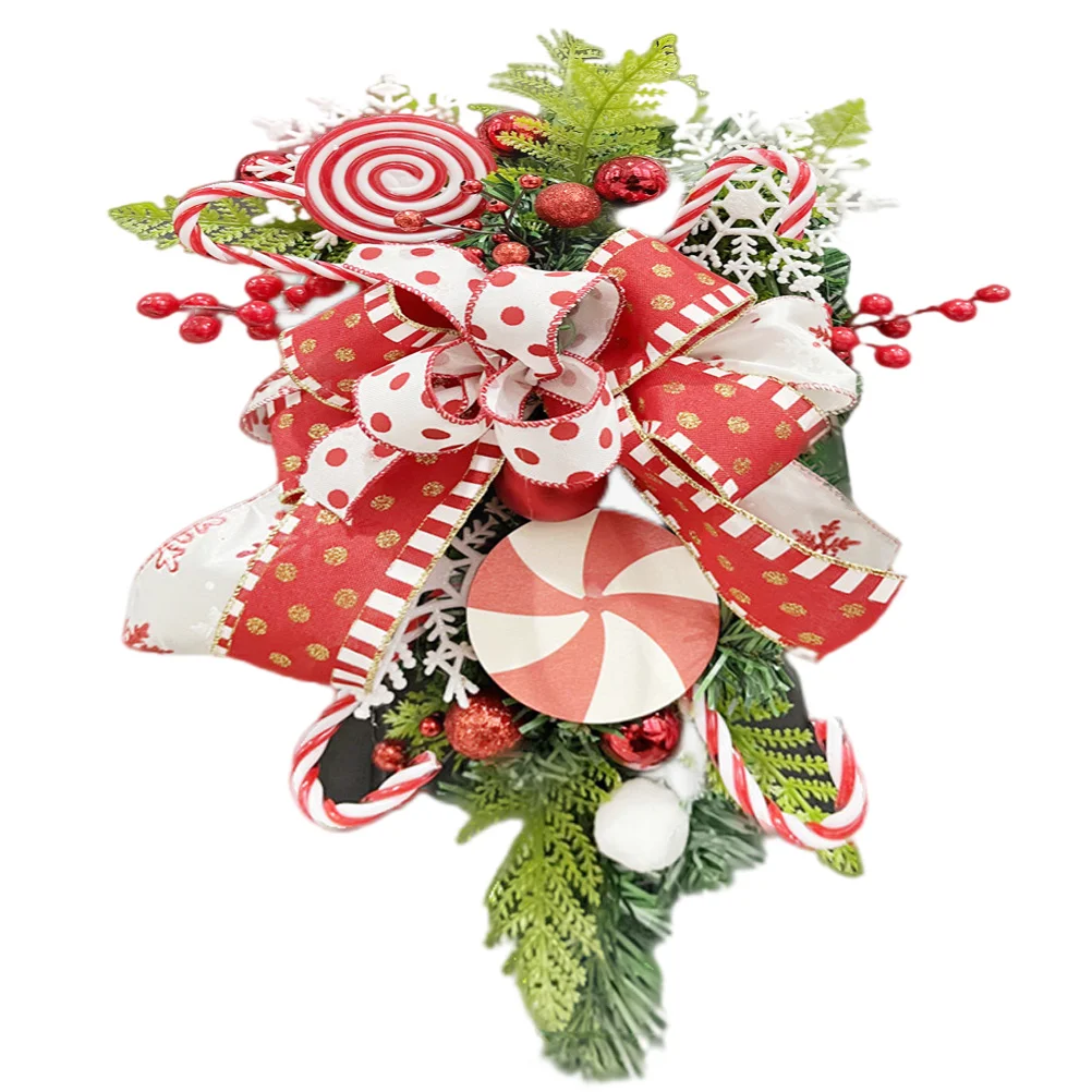 

Wreath Door Xmas Christmas Front Party Decorgarland Decoration Lollipop Garden Outdoor Decorative Favor Hanging Ornament Wall