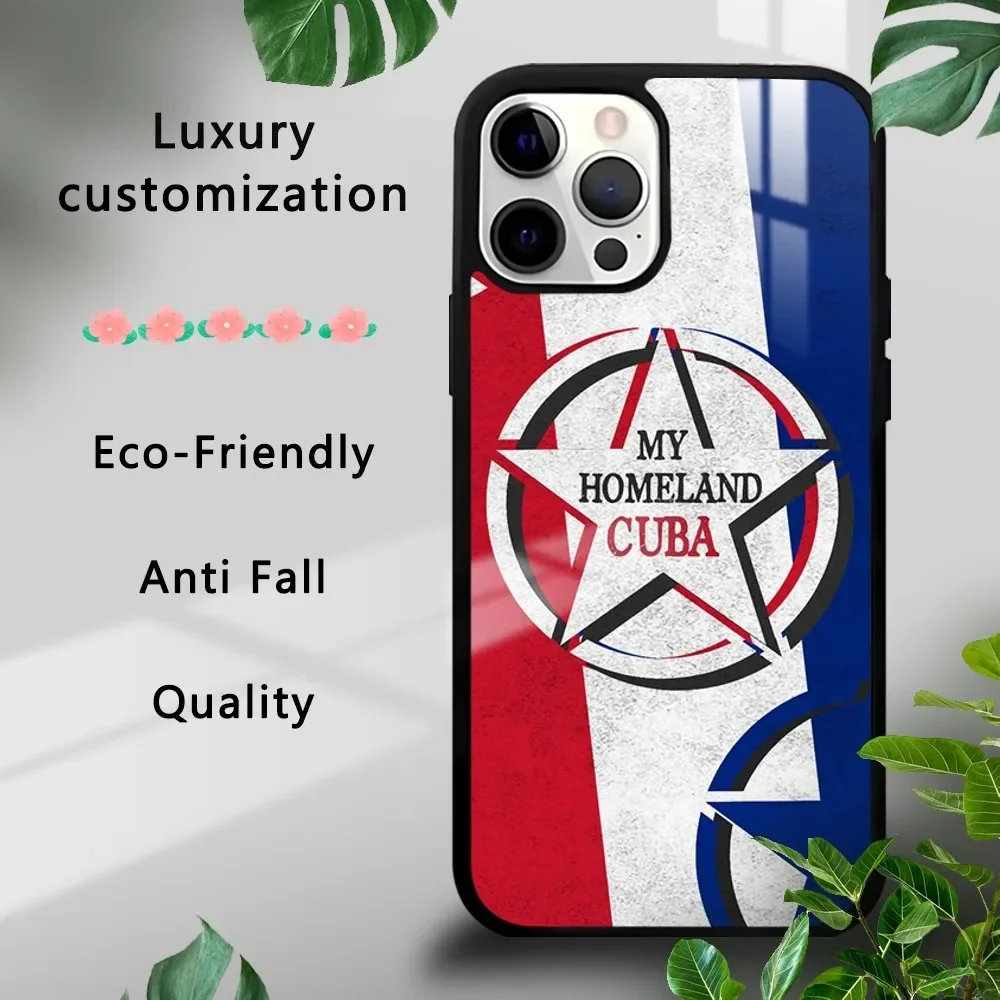 Чехол для телефона с флагом C-Cuba iPhone 16 15 14 13 12 11 Pro Xs Max Mini Plus Celulares Hard Funda