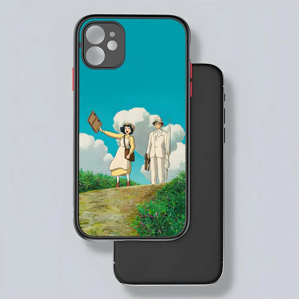 Чехол для телефона с подъемом ветра в стиле аниме матовый прозрачный 16 15 iPhone 12 11 13