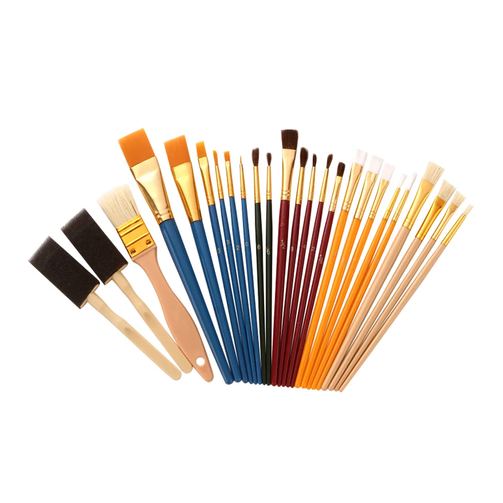 

Brushes Painting Brush Nylon Kit Paintbrushes Pinceles Hair Artist Oil Acrylic Drawing Student Watercolor Flat Head Square
