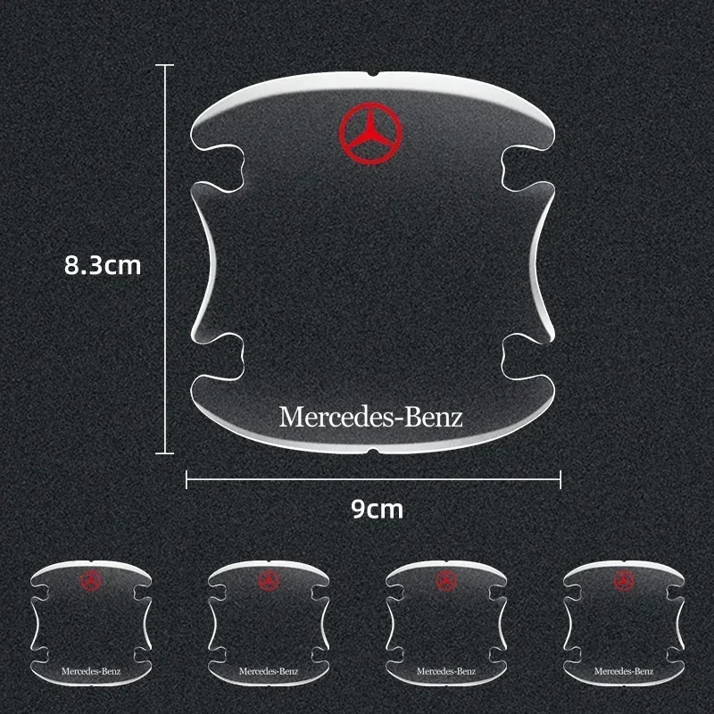 4 шт. прозрачная наклейка на дверную ручку автомобиля для Mercedes Benz C180 C200 C260 C300 W108 W124