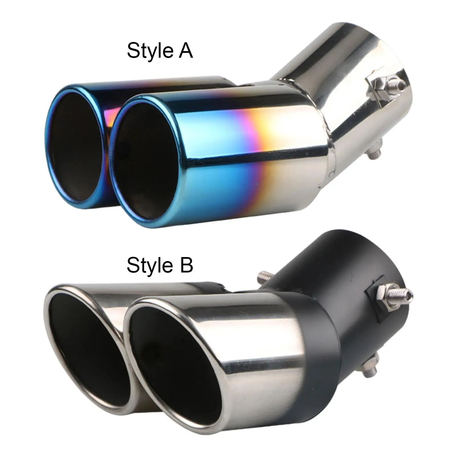 

Dual Exhaust Tip Premium Stainless Styling Double Outlets End Pipe