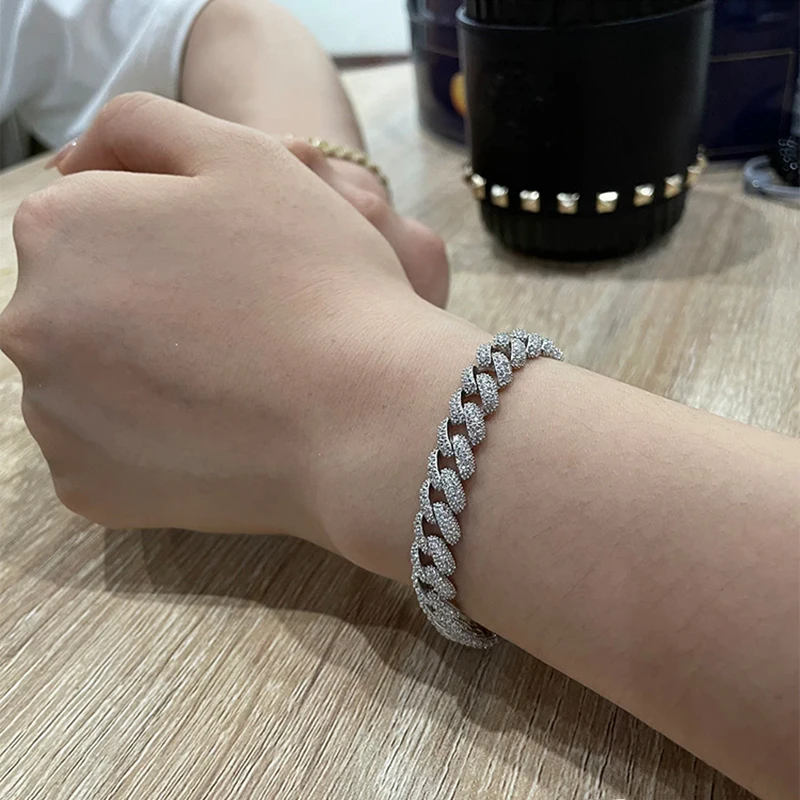 ł 18-каратного позолоченного кубинского браслета для мужчин и женщин со