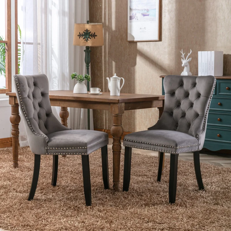 

A & A Furniture коллекция Nikki Современный Высококачественный современный обеденный стул из массива дерева с бархатной обивкой