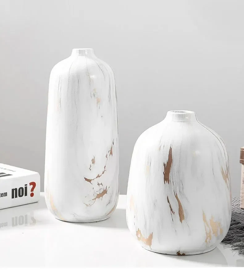 Современная белая керамическая ваза с мраморным узором цветочный горшок