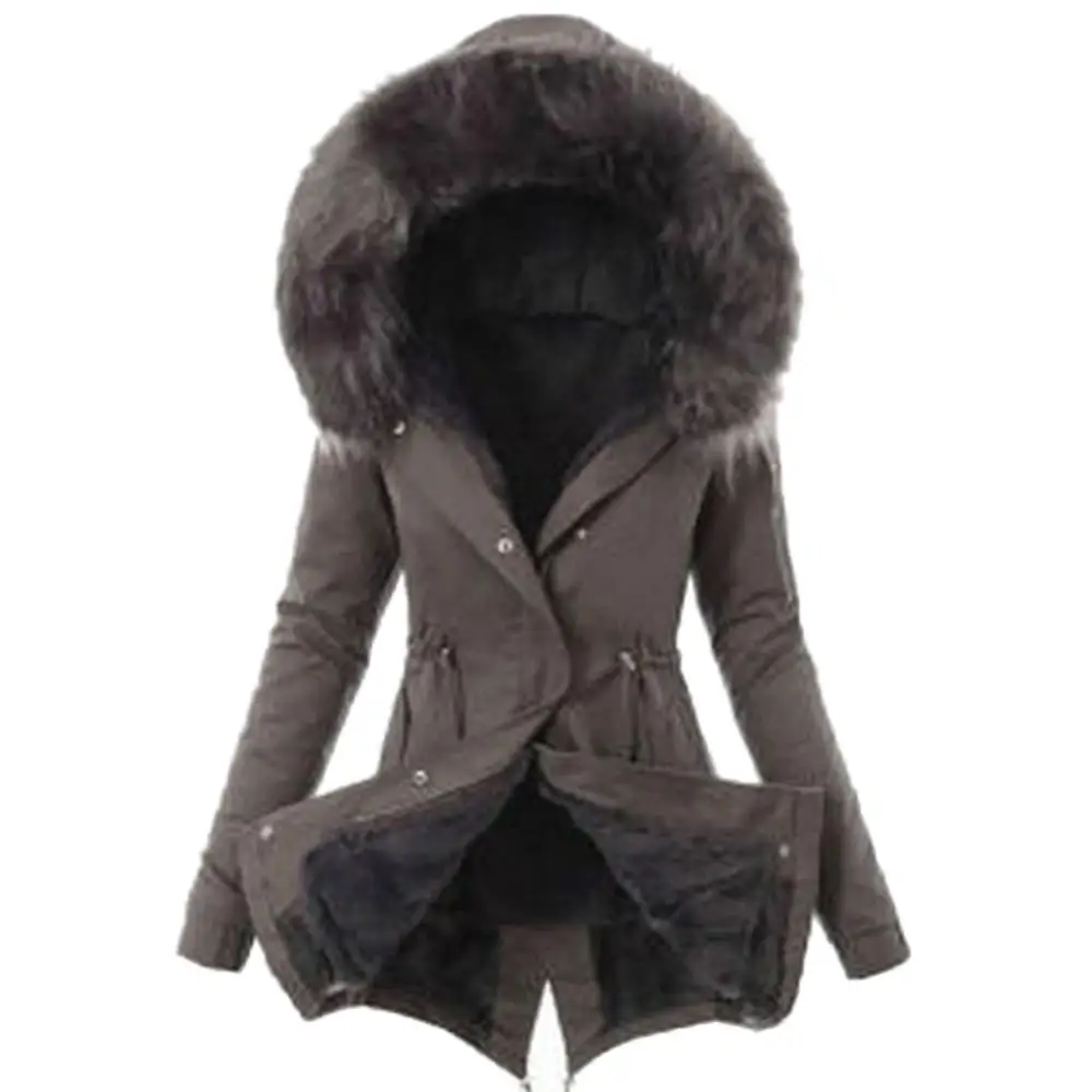 2022 Spring Autumn Winter Thick Hooded Jacket Women Casual Polyester Fiber Cotton-Padded Coat Slim Spring Autumn Winter 3XL