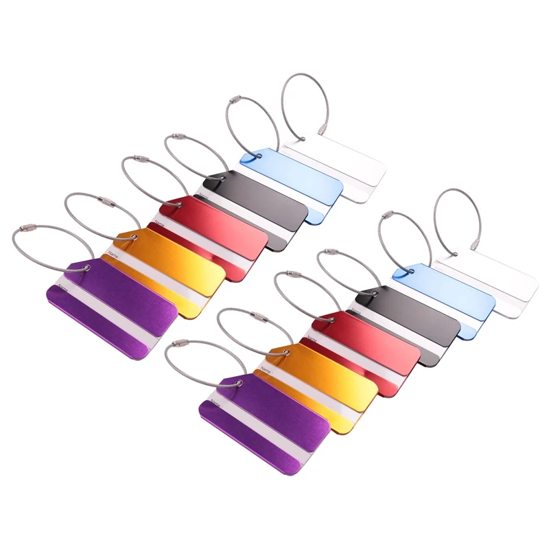 Tags Business Card Holder Aluminium Metal Travel Id Bag Tag For Travel Baggage Luggage Identifier