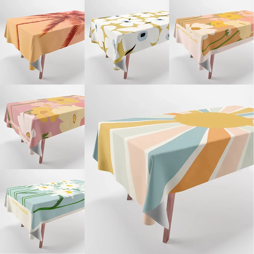 

Large Floral Pattern Tablecloth Home Decor Rectangular Party Tablecloth Stain Resistant Tablecloth Tablecloth Aesthetics