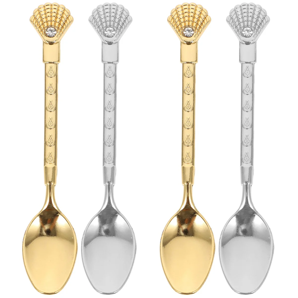 

Spoon Spoons Coffee Alloy Scoop Dessert Baking Dinner Stirring Carved Appetizers Brass Cappuccino Mixing Zinc Specialty Cocktail