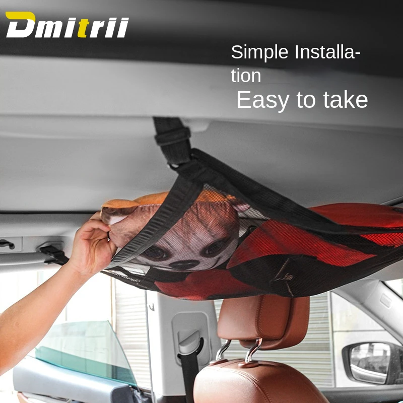 

Car Ceiling Storage Net Pocket Car Roof Bag Interior Cargo Net Breathable Mesh Bag Auto Stowing Tidying Interior Accessories