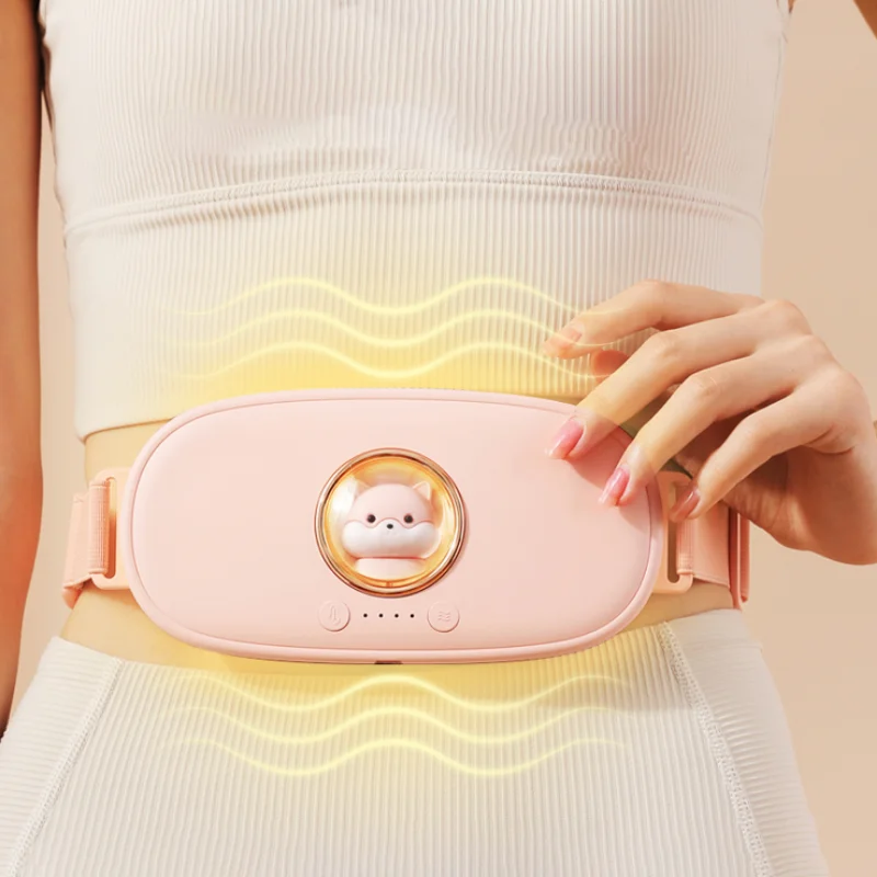 

Cute Relieve Menstrual Pain Warm Palace Belt Uterus Acupoints Vibrating Massager Constant Temperature Heating Shaking Belt