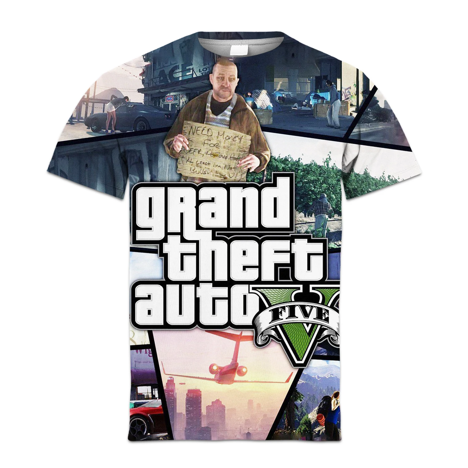 Лидер продаж игровая футболка GTA5 с коротким рукавом Мужская толстовка