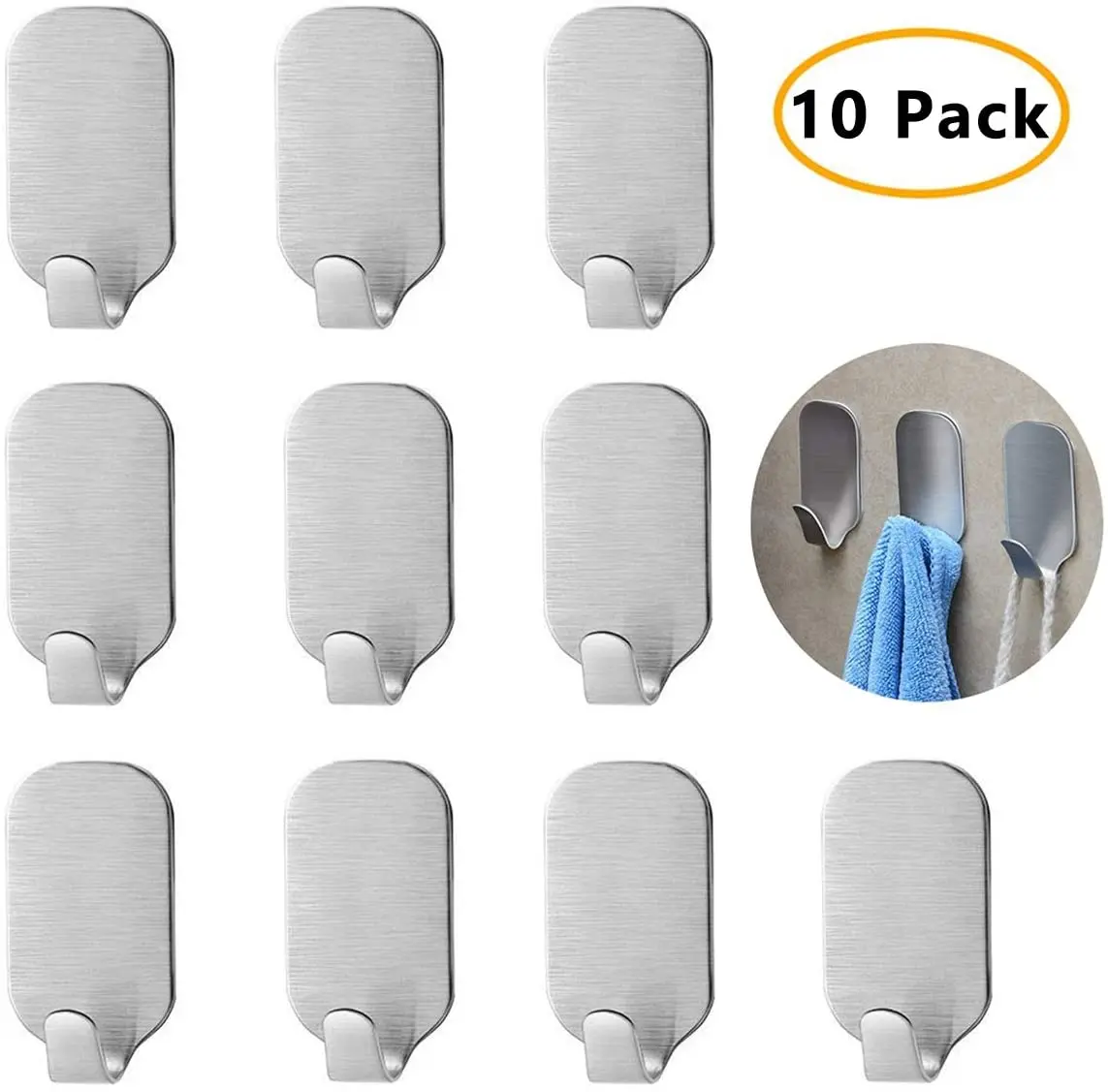 

Hooks Hanging Kitchen Towel Keys Hats Utensils Adhesive-Wall-Hooks-for-Hanging Closet storage children hangers 10 Packs
