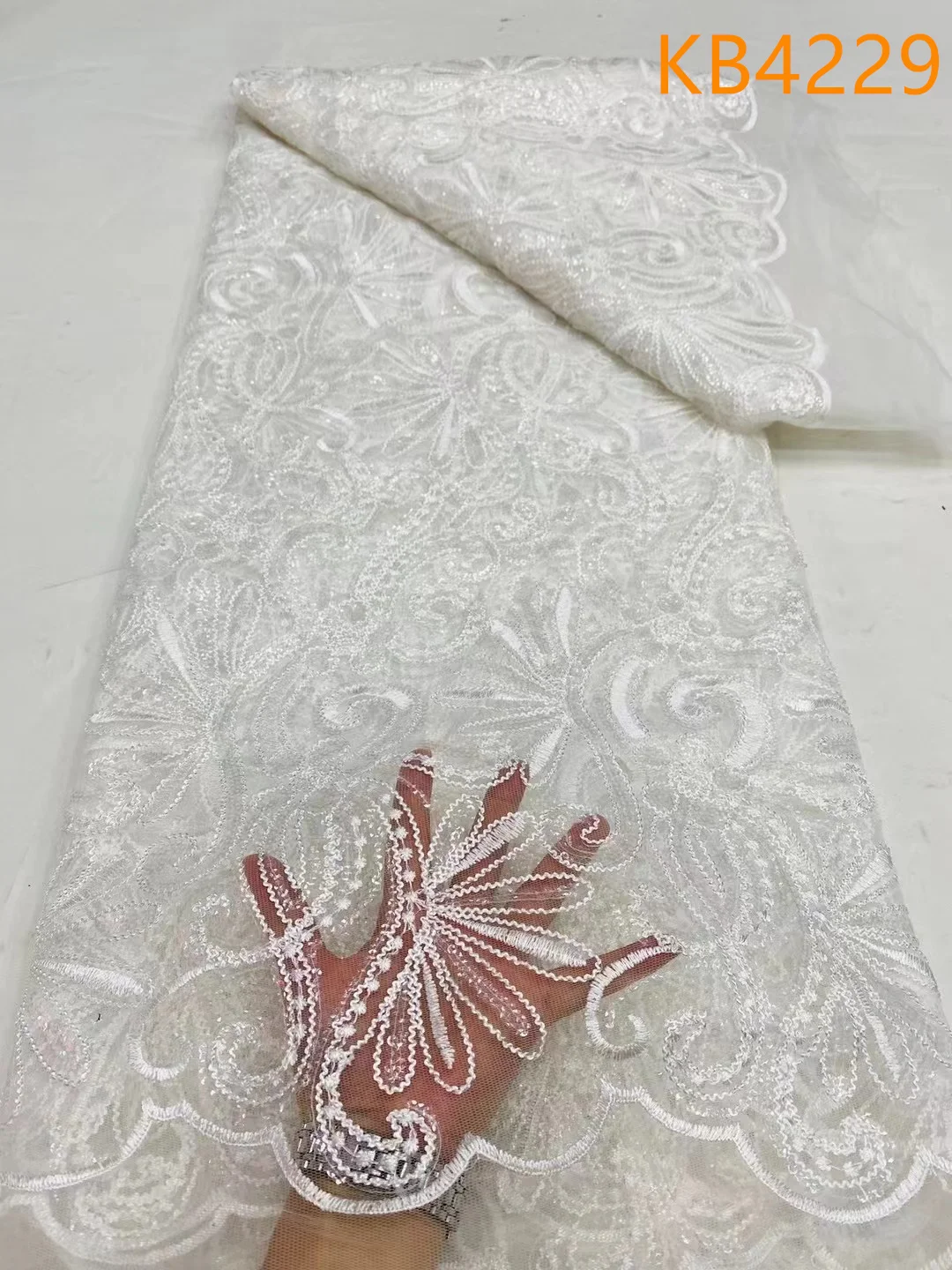 Африканская зеленая кружевная ткань с блестками Тюлевое кружевное свадебное