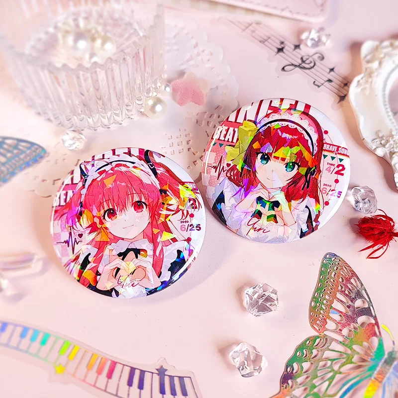 Аниме фигурка ангела Beats Tachibana Kanade Nakamura Юрий жесть лазерный круглый значок рюкзак