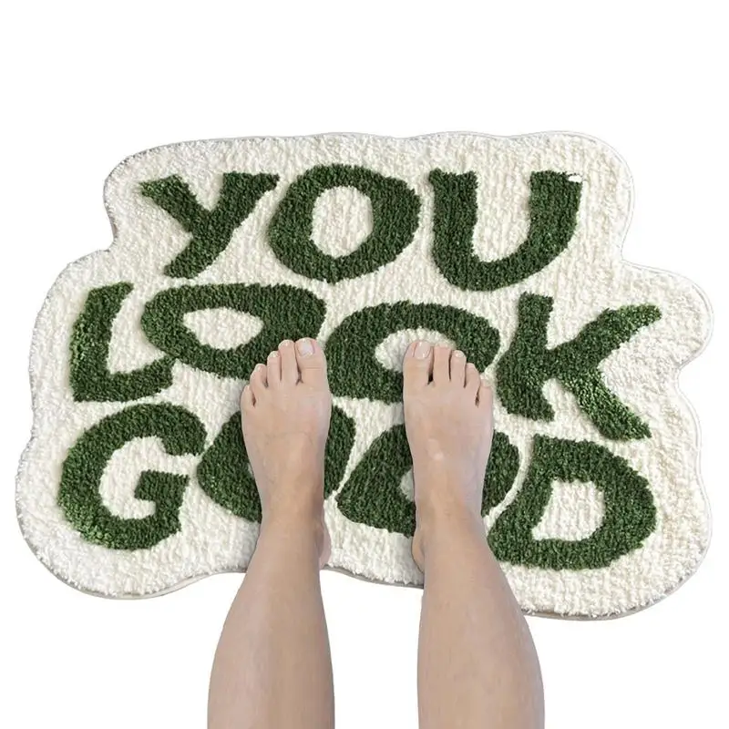 

You Look Good Bath Mat 24.4*31.5in Small Cool Rug Non Slip Microfiber Washable Absorbent Shower Rug Funny Shower Fun Bathroom