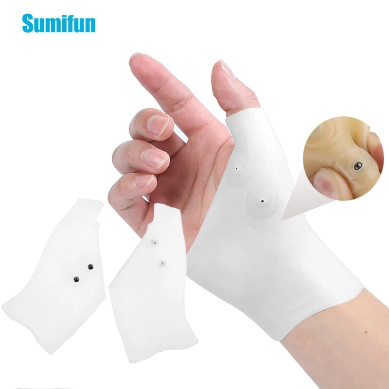 

1Pcs Silicone Gloves Magnetic Therapy Wrist Support Fixed Sleeve Muscle Joint Sprain Thumb Bunion Hand Protection Care Tools