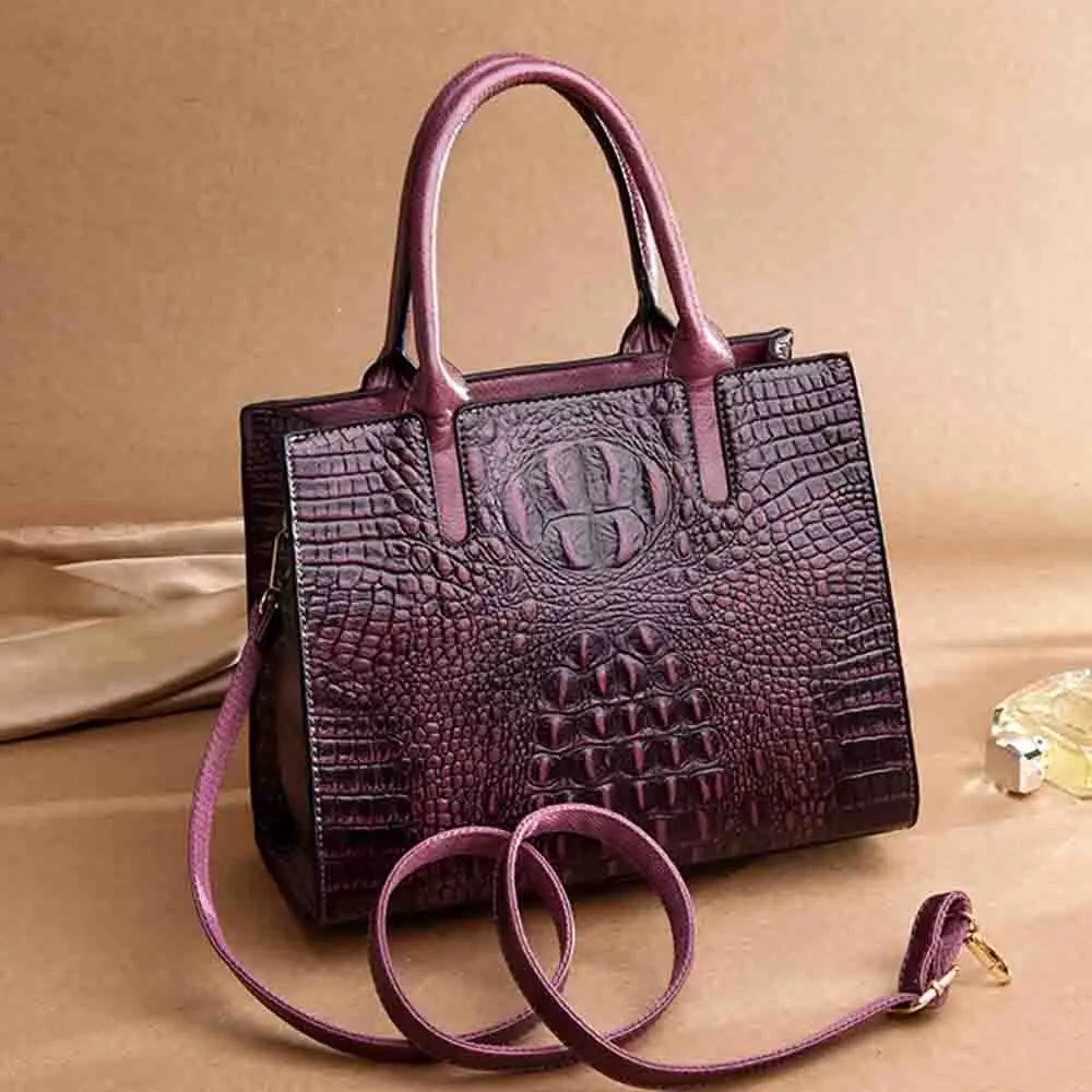 

Новинка 2022, роскошные сумки, женские сумки, дизайнерская сумка из крокодиловой кожи, высококачественная повседневная черная сумка-тоут из и...