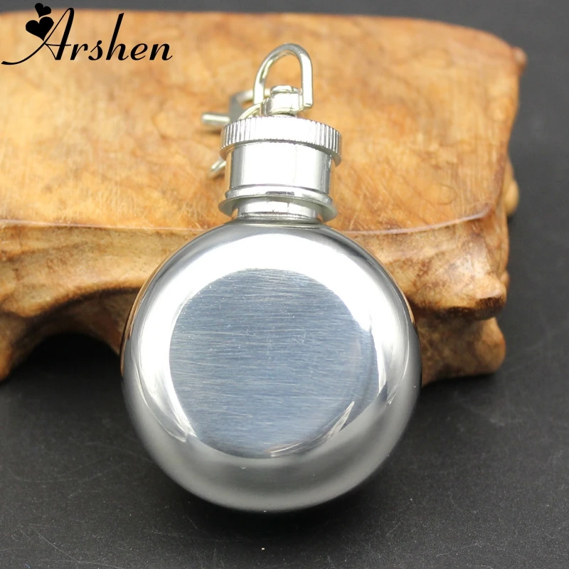 

Arshen 1 Oz 28ml Mini Stainless Steel Hip Flask Round Wine Jug With Keychain Liquor Alcohol Whiskey Wine Pot Portable Drinkware