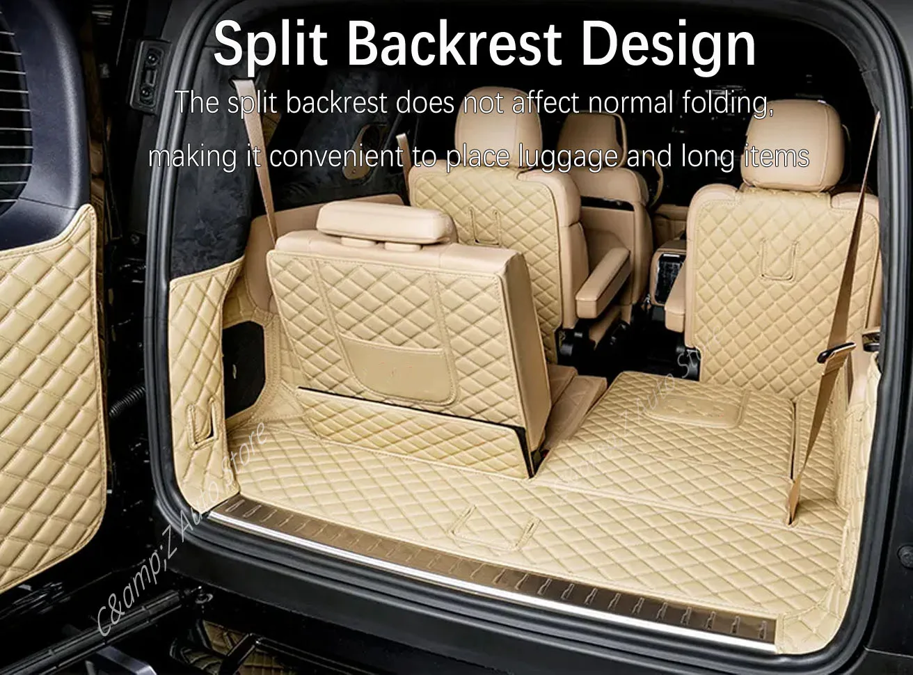 Фото Коврик в багажник для BYD Leopard 8 Denza B8 2025 2026 2027, 6-местный, 7-местный, кожаный чехол, защитный коврик, автотовары №3