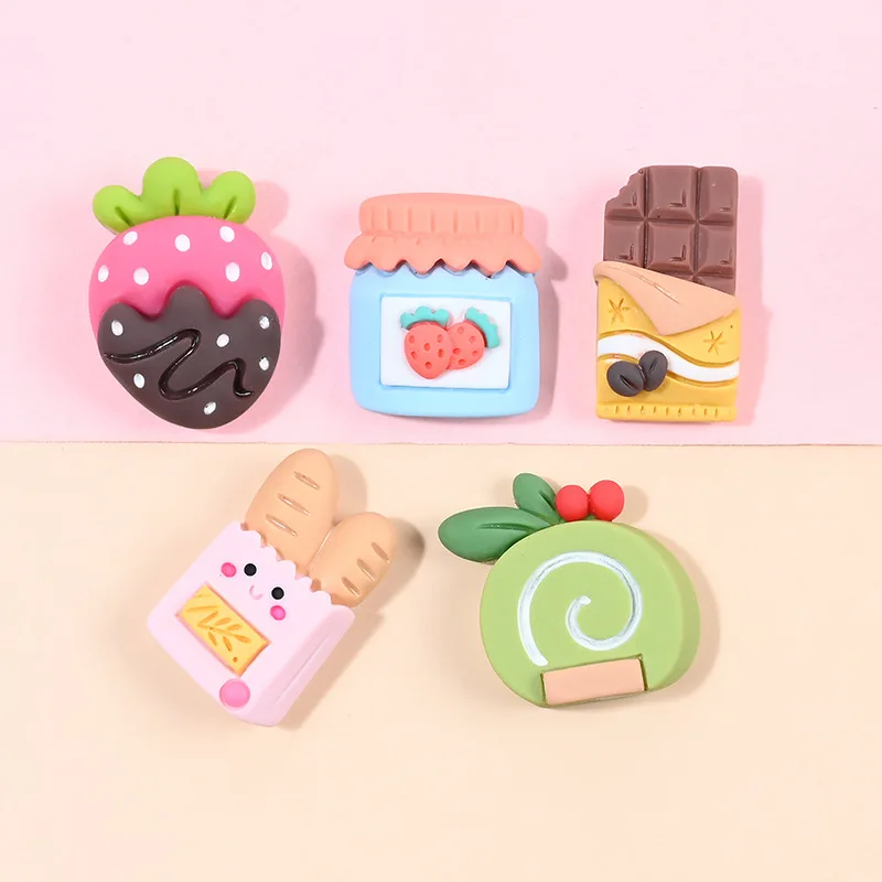 15 шт./лот Резиновые Милые Мультяшные брелоки печенье торт фрукты девочка шпилька