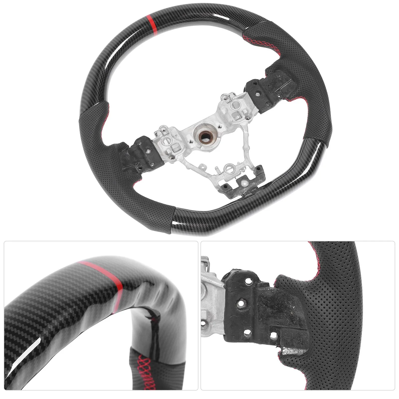 Гоночный руль Hydro Dip Carbon Look перфорированная кожаная замена рулевого колеса для WRX