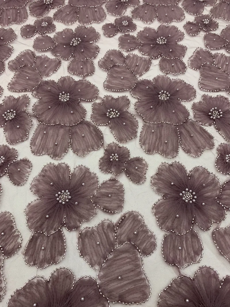 Темно-фиолетовое вечернее платье Panhua с вышивкой из бисера и блестками в