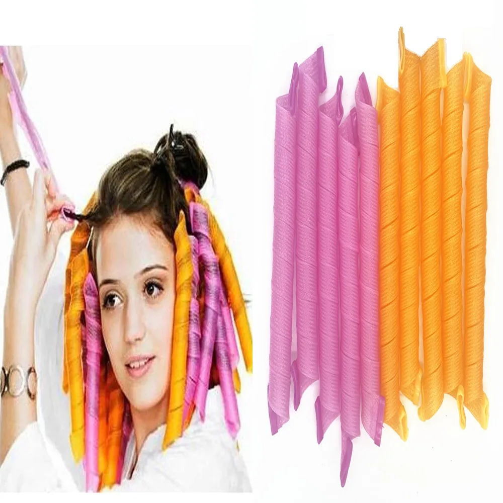 (20/30/50/65/75cm) Snail Shape Not Waveform Spiral Round Curls Soft Hair Curler Rollers DIY