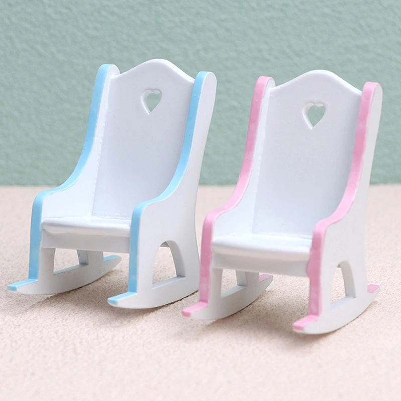 

1:12 Dollhouse Miniature Chair Kids Rocking Chair Model Furniture Home Living Scene Decor Toy 1pc