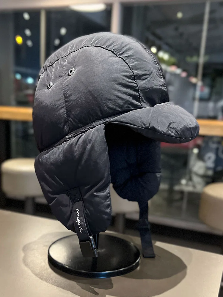 Пуховая шапка мужская и женская зимняя ветрозащитная морозостойкая теплая Lei Feng