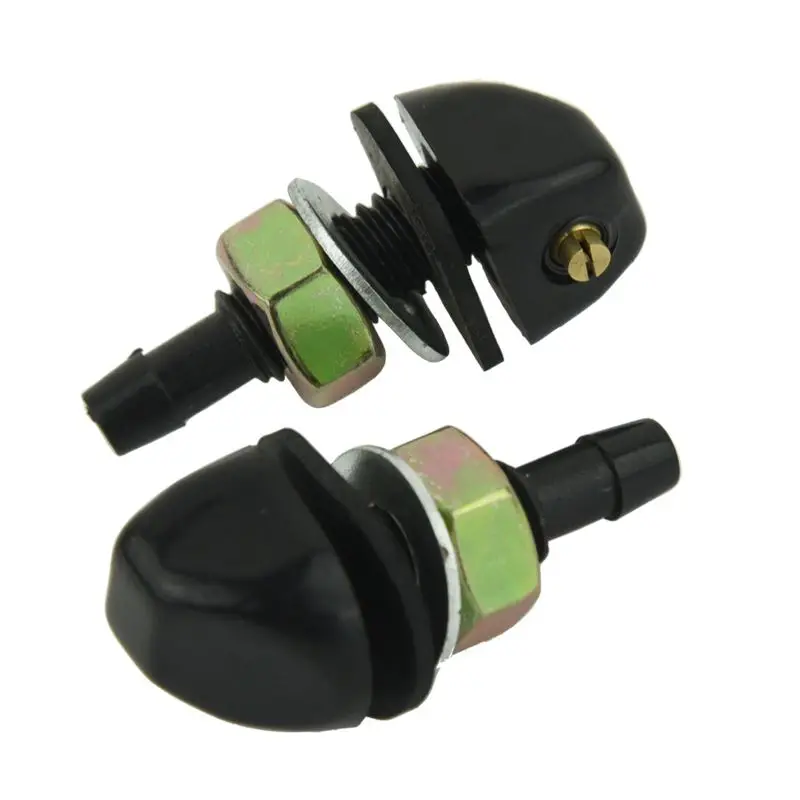 

2 pcs Black Plastic Car Front Window Windshield Washer Spray Nozzle For BMW Pair