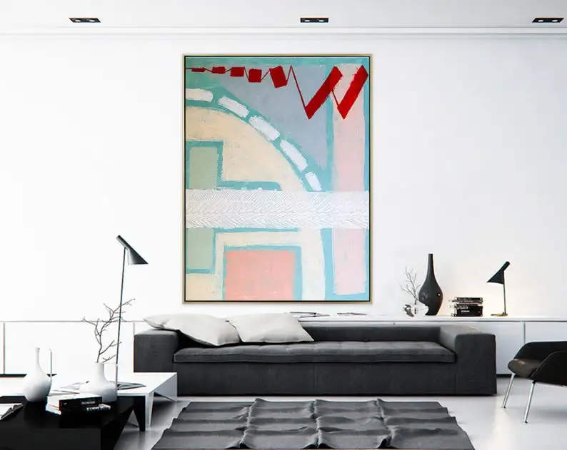 

Абстрактная живопись большая акриловая холст стена искусство Экспресс игривая Современная живопись Настенная живопись на холсте Pretty трад...