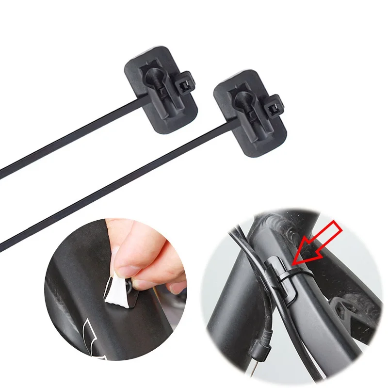 

5pcs Bike Shifter Brake Ties Fixed Snap Clamp Oil Tubing Cable Buckle Line Tube Fixed Seat Mountain Road Bicycle