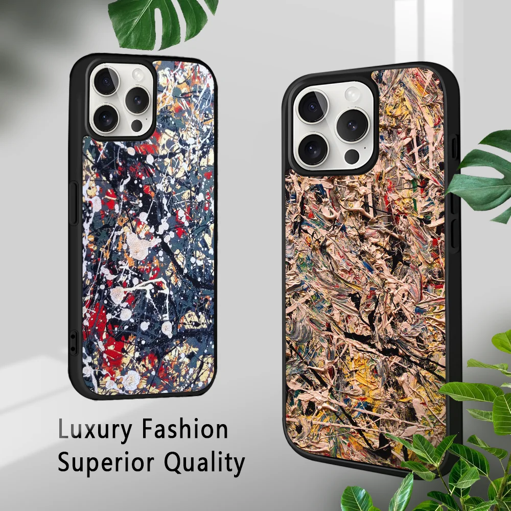 Чехол для телефона Pollock Clutter J-Jackson Art iPhone 16 15 14 13 12 11 Pro Xs Max Mini Plus Celulares Hard Funda