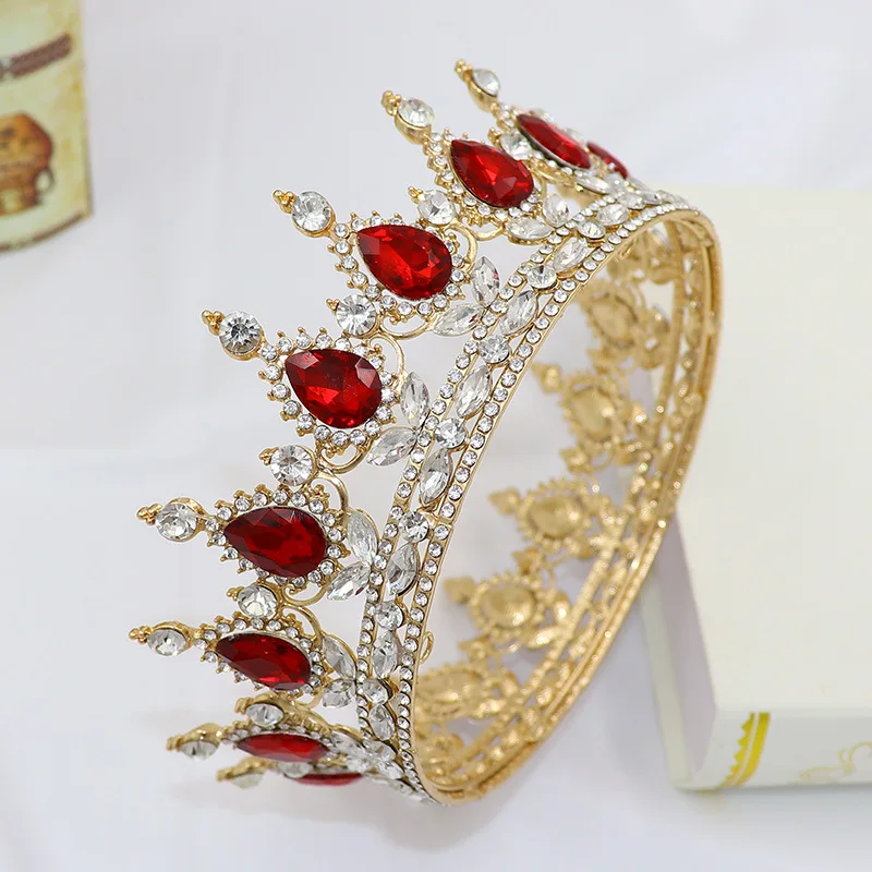 

Crystal Queen King Tiaras and Crowns Bridal Diadem For Bride Women Headpiece Hair Ornaments Wedding Head Jewelry Accessories