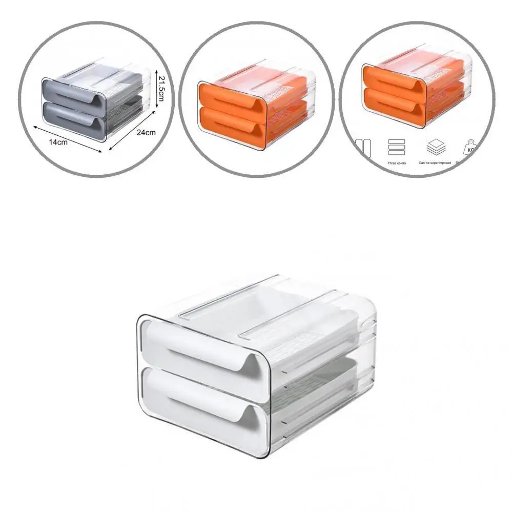 

3 Colors Practical Transparent Cover Refrigerator Organizer PET Storage Box Fresh Keeping Kitchen Tools