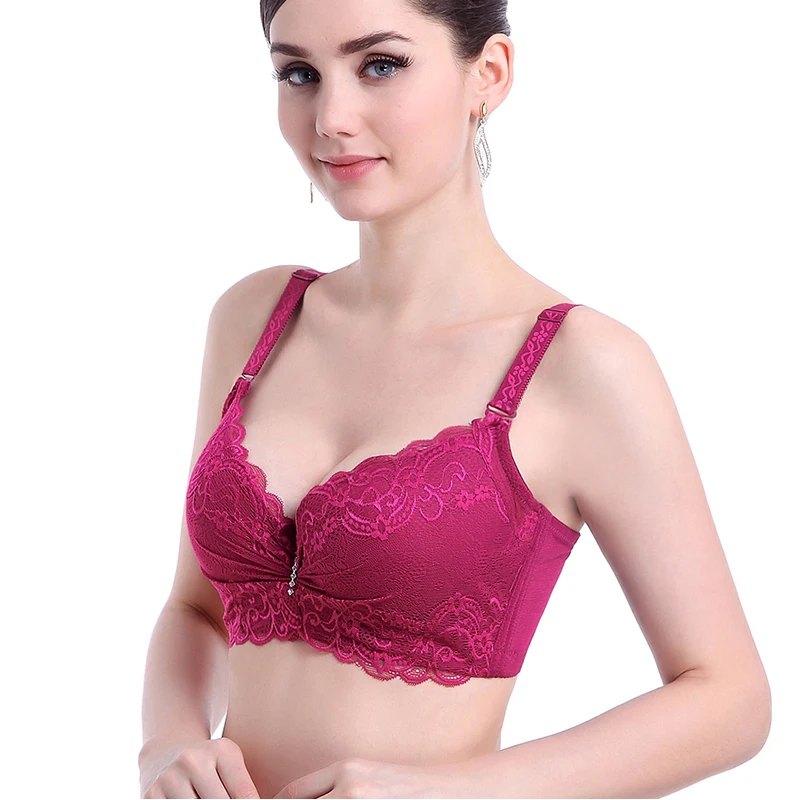 

Women 3/4 Cup Deep V Lace Lady Push Up Bra Black Bras For Women Sexy Lingerie Large Cup Sujetador Sutia Big Size