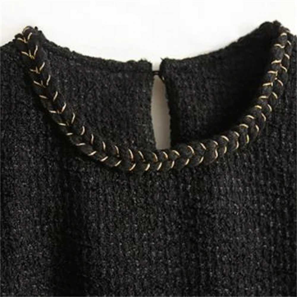 Женское Шерстяное Платье До Колена элегантное модное клетчатое платье в