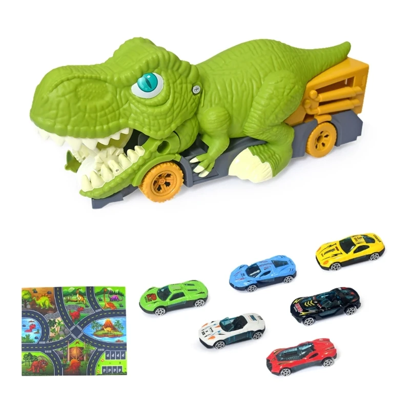 

Creative Dinosaur Carrier Truck Car Set Animal Transport Alloy Play Vehicle Toy Dino Toy Children Favor Goody Bag Filler