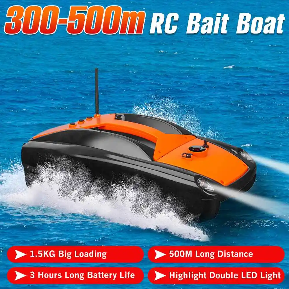 

500M RC Bait Boat Smart Fixed Speed Cruise Radio Remote Control Fishing Bait Boat 1.5KG Dual Night Light Lure Fishing