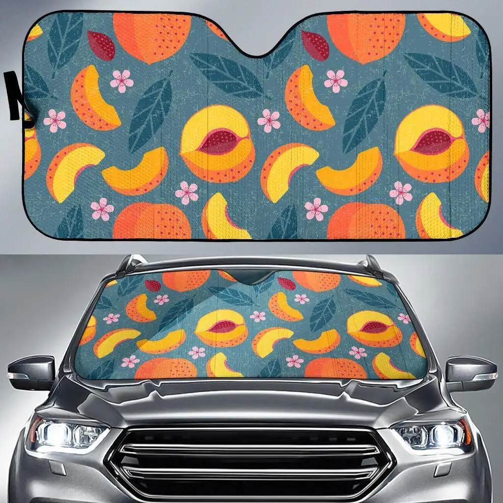 

Peach Print Pattern Auto Sun Shade Car Windshield Window Cover Sunshade
