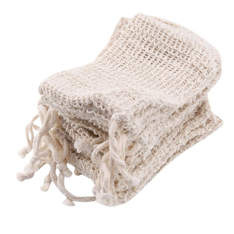 

60 Pack Natural Sisal Soap Bag Exfoliating Soap Saver Pouch Holder