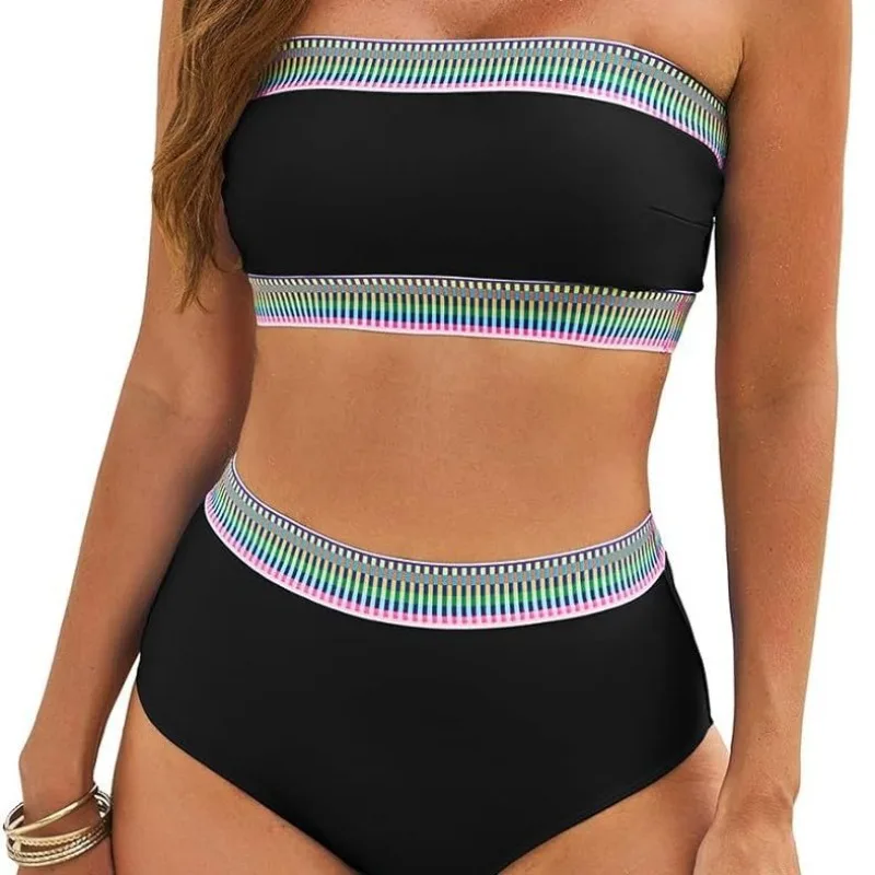 Сексуальный комплект бикини с высокой талией новинка 2025 женский купальник