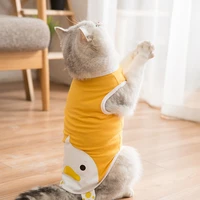 cartoon animal cat clothes spring and summer thin kitten vest anti hair loss short pet sleeveless clothes for puppy