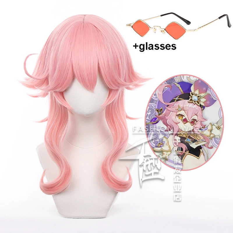 

Парик и очки Game Genshin Impact Dori для косплея, длиной 50 см, розовые парики Sumeru Dori для Хэллоуина и вечеринки, парик, Кепка, один размер