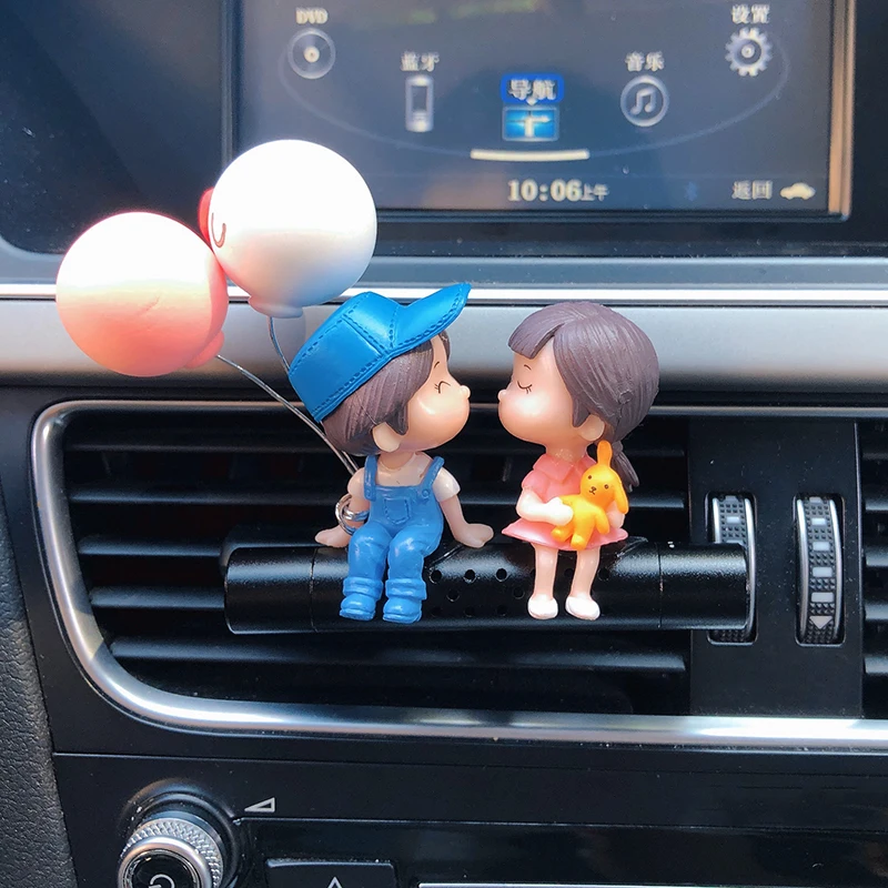 

Car Air Freshener Cute Cartoon Balloon Couple Out Air Conditioner Vent Perfume Flavoring For Auto Interior Accessorie Woman